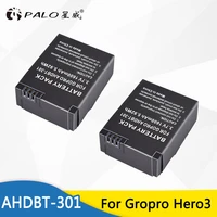 palo 2pcs ahdbt 201 301 1600mah for gopro camera battery for gopro hero 3 3 ahdbt 301 ahdbt 201 battery for go pro accessories