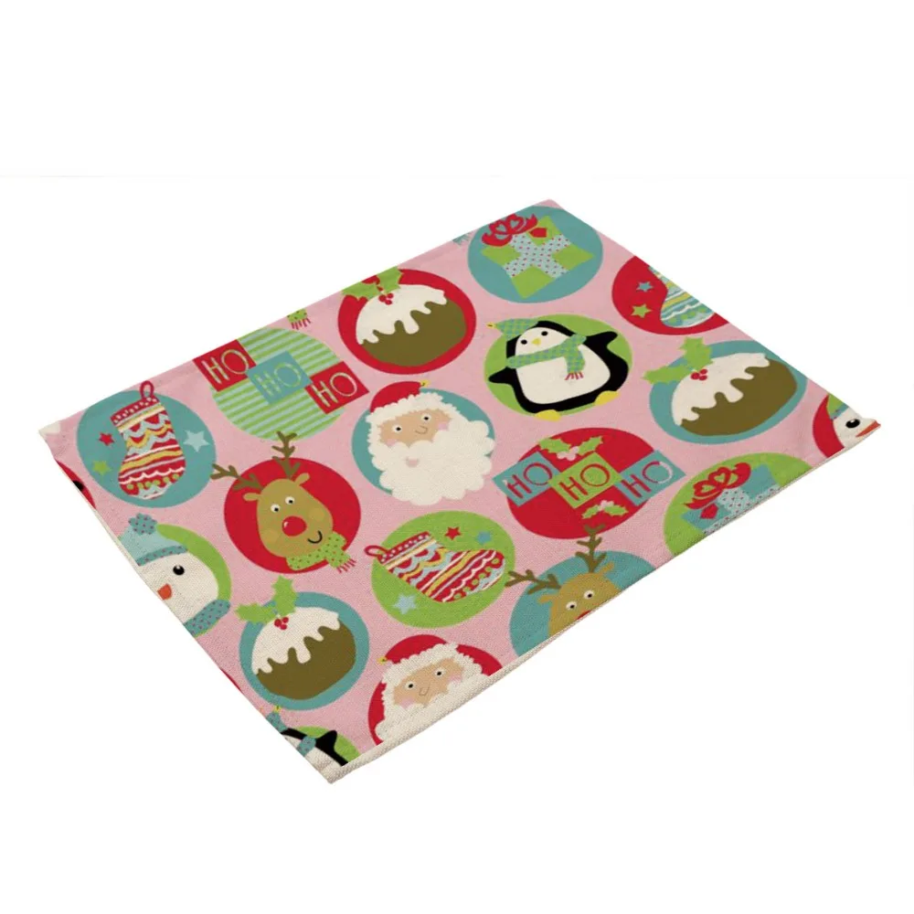 Столовые Салфетки Mix 8 тканевые обеденные салфетки с принтом рождественской елки