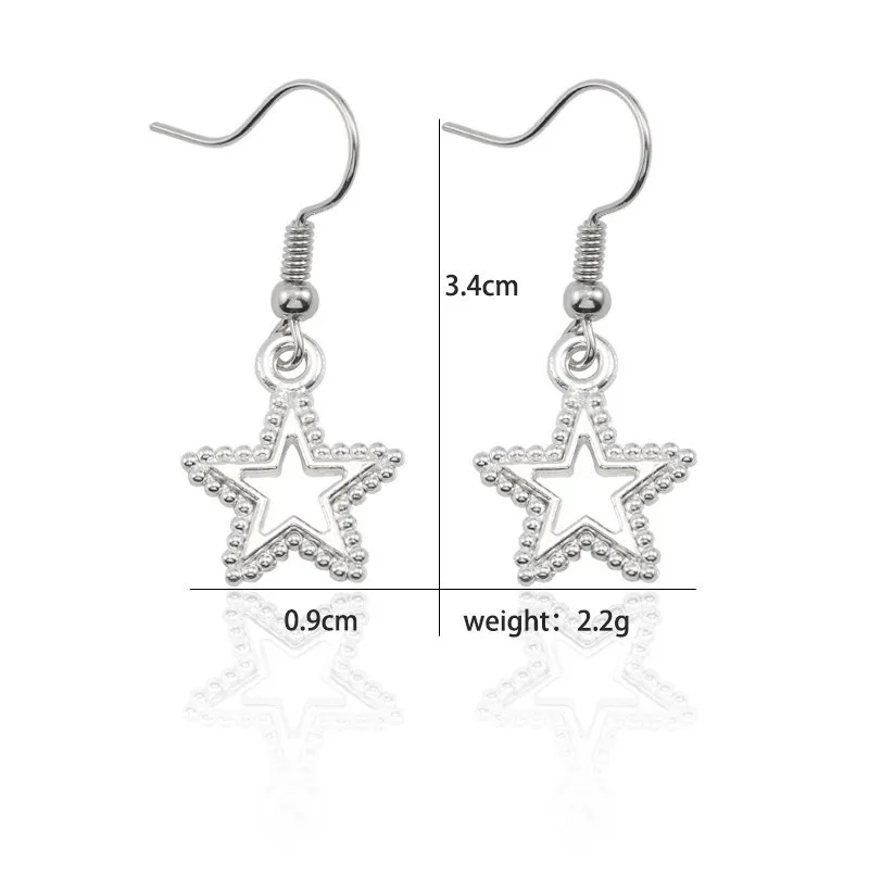 

Fashion Shiny Star Earrings Female Hollow Five-Pointed Star Pendant Earrings Earrings Fashion Jewelry Christmas Gifts