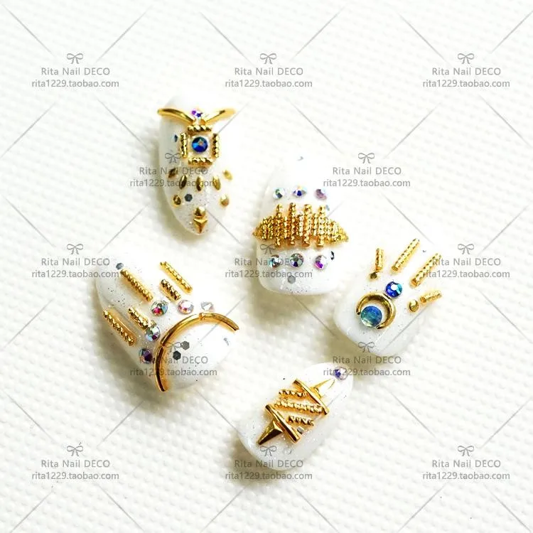 100 _ японские мини спиральные металлические стержни с рисунком заклепки шпильки