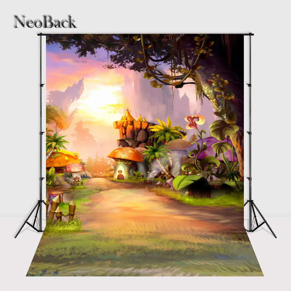 NeoBack 5x7 футов Новорожденный ребенок Фотостудия фоны Дети сказка Фэнтези гриб