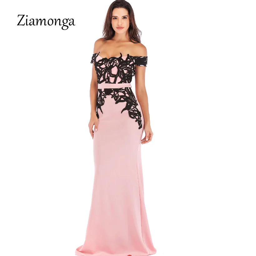 Ziamonga vestido de festa русалка кружевной Топ Лиф Тонкий Bodycon длинное платье Формальные