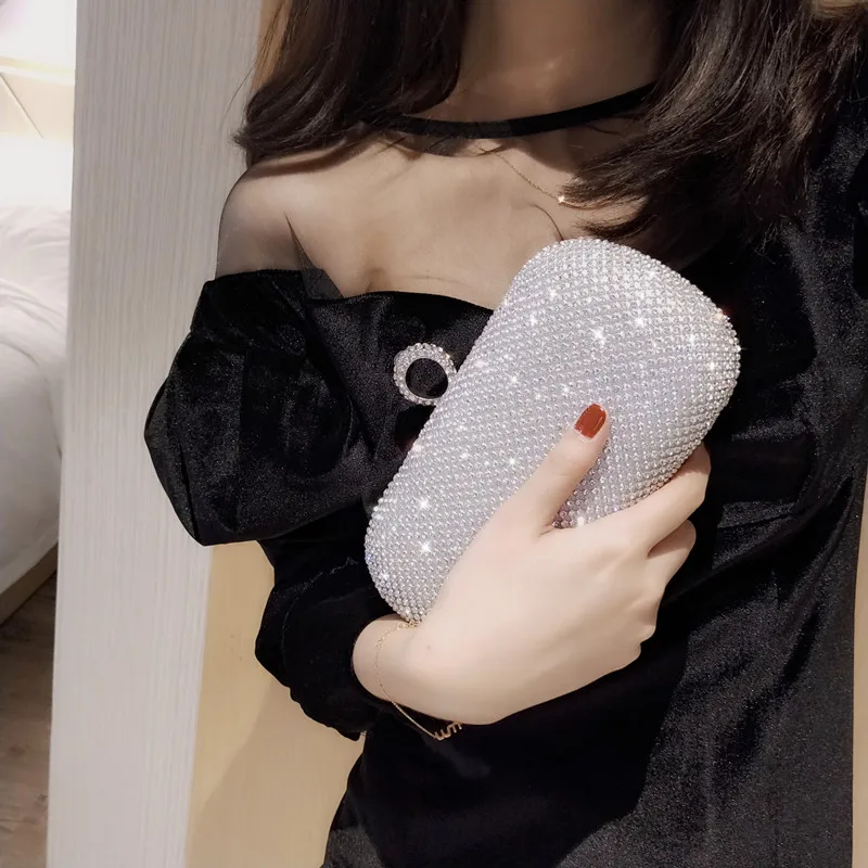 Кольцо Стразы Кристалл клатч кошелек роскошная женская вечерняя сумка для