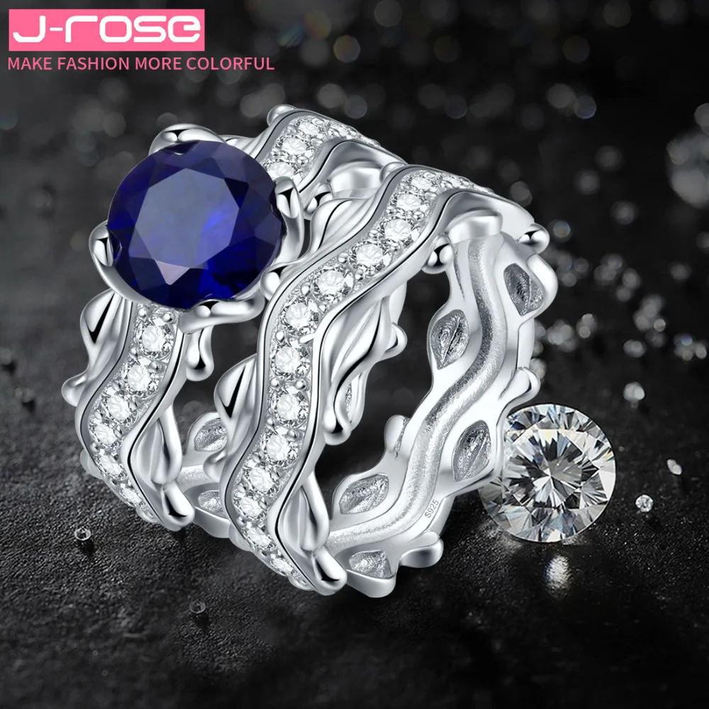 Jrose 100% Настоящее серебро 925 пробы Классическая пара колец изящные свадебные