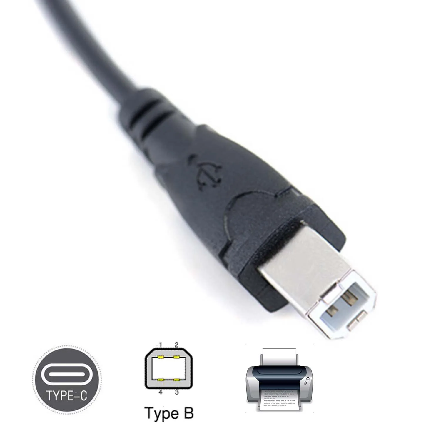 Кабель для передачи данных USB 3 1 Type C с разъемом папа на 2 0 B шнур телефона планшета