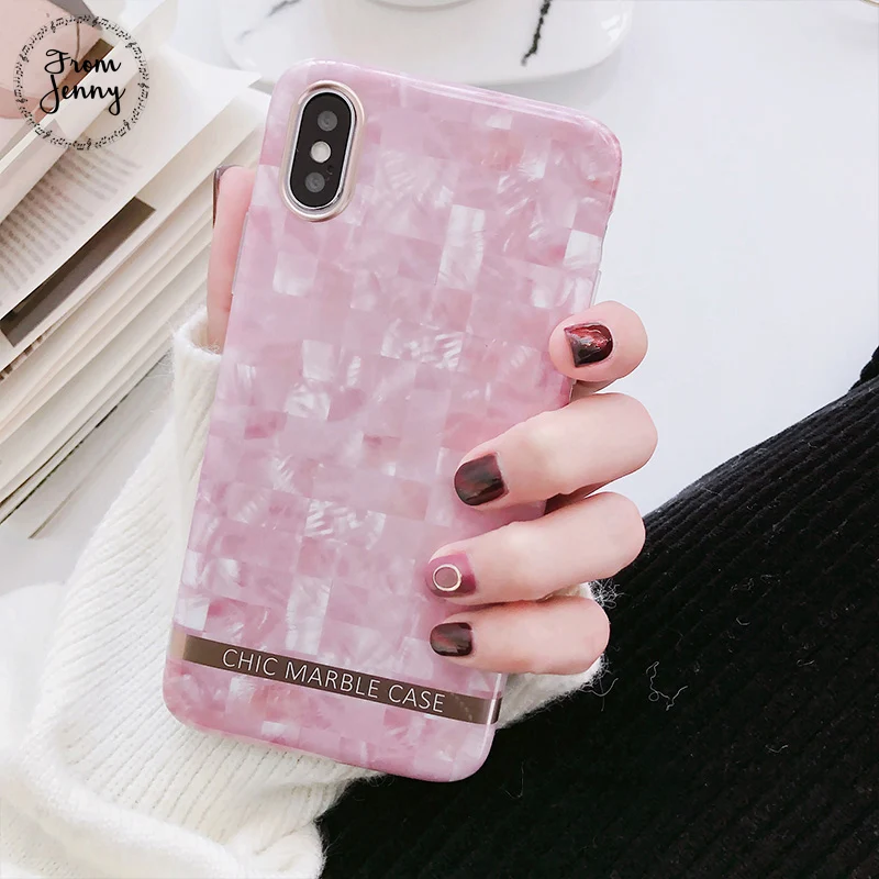 От Jenny Pink Plaid чехол для телефона iphone X 8 8plus 7 7plus мягкая Задняя накладка чехла из ТПУ