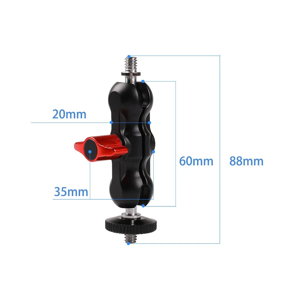 2019 Latest DSLR Camera Magic Arm Dual 1/4" Ball Head Mount Handlebar for Hotshoe Monitor Tripod Rig Canon Nikon | Электроника