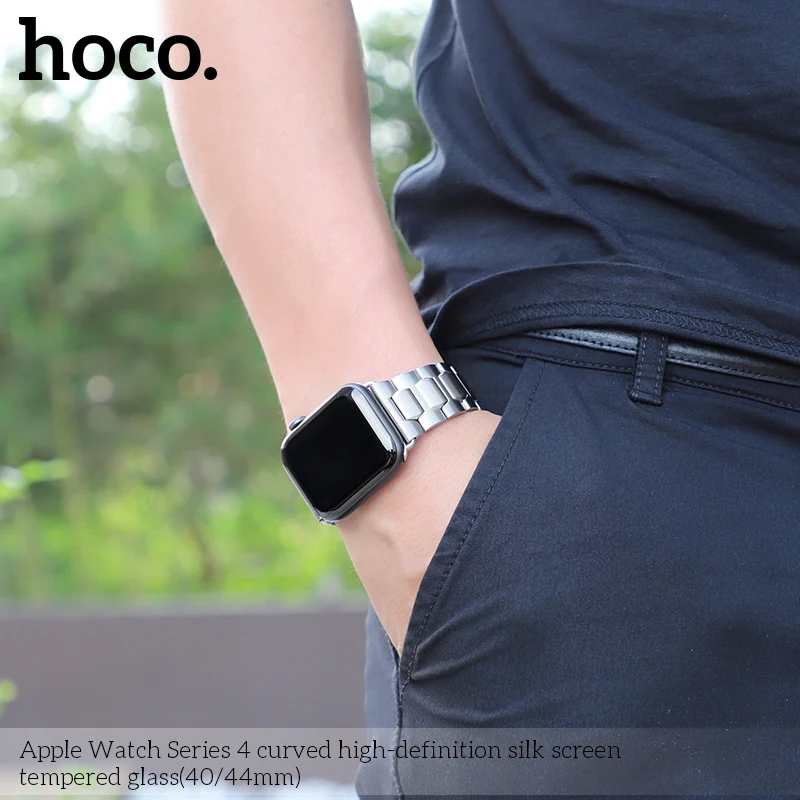 HOCO 3D изогнутое Закаленное стекло протектор экрана для Apple Watch серии 4 iWatch 40 мм 44 мм полное покрытие Защитная пленка для экрана группа