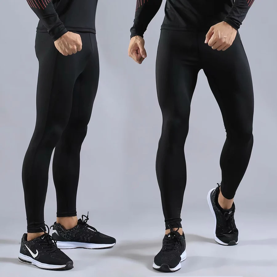 Мужские Спортивные Компрессионные колготки для бега тренировочные Стрейчевые