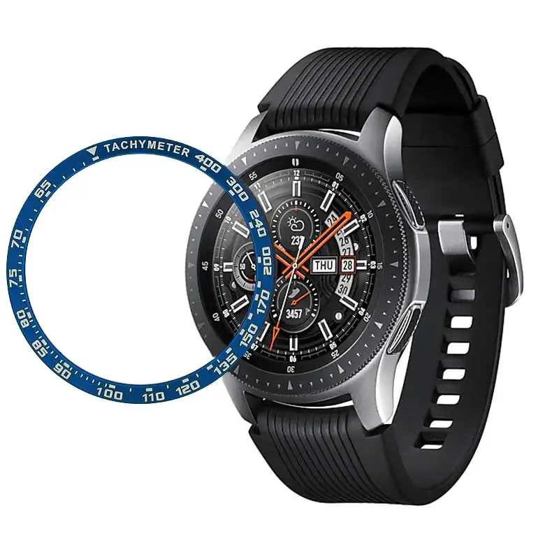 Металлический Чехол 22 мм 20 мм gear S3 frontier для samsung Galaxy Watch 46 мм 42 мм, металлический ободок, клейкий чехол, не царапающийся ободок - Цвет: blue speed 5