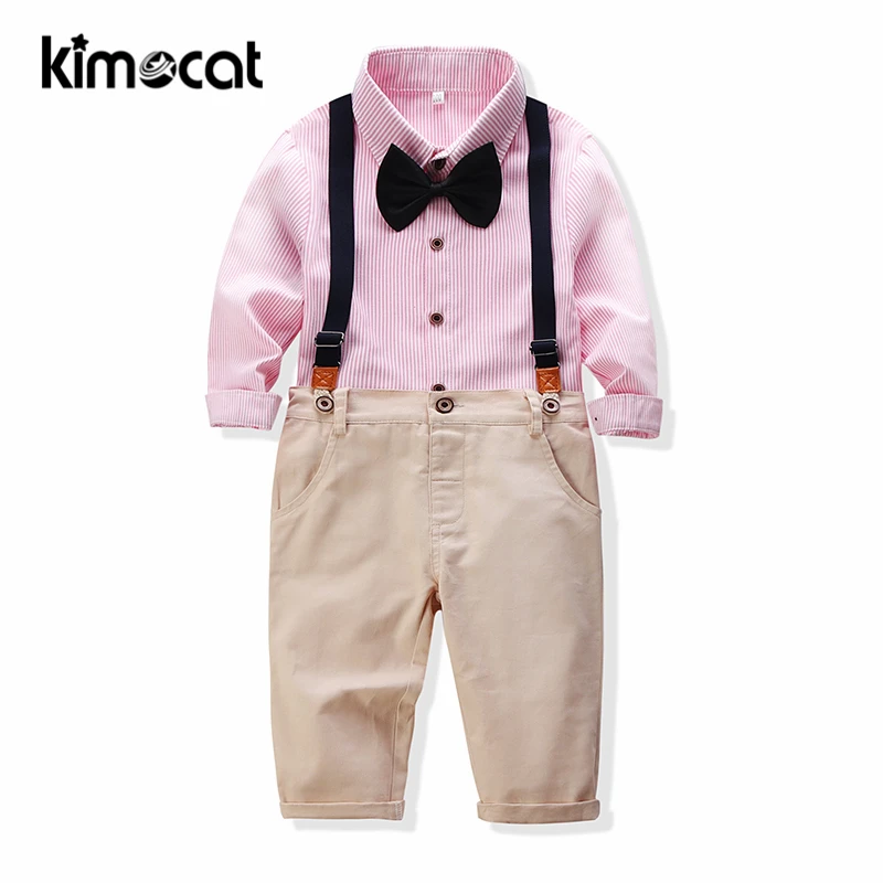 Kimocat Boys Sets Clothing Spring Autumn Long Sleeve Toddler Boy Clothes Set 2pcs Casual Shirt Tops+Pants Fashion |