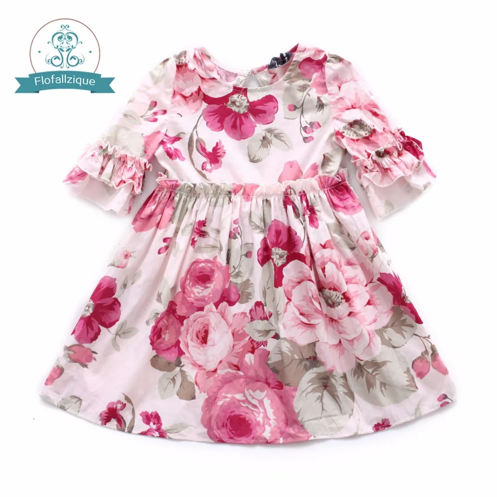 Хлопковое платье для маленьких девочек Летняя винтажная милая детская одежда с