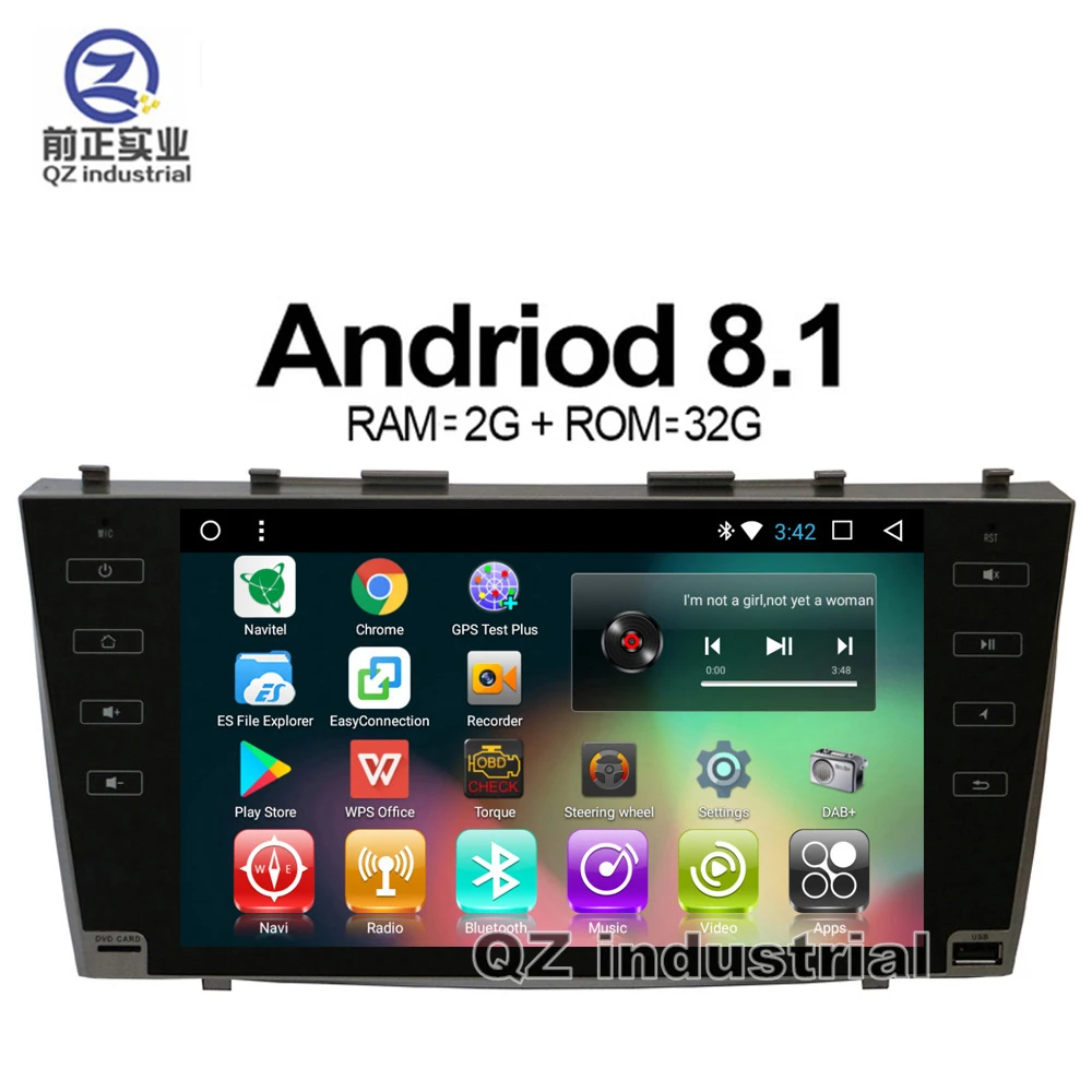 QZ industrial HD 9 &quotAndroid 8 1 T3 для Toyota Camry 40 Aurion 2006 2011 Автомобильный DVD плеер с Wi Fi 3G 4G Радио