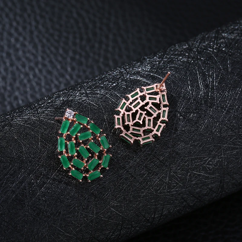 GAOLA High Quality Green Cubic Zircon Waterdrop Dangle Earrings Women Fashion Jewelry GLE9130 | Украшения и аксессуары
