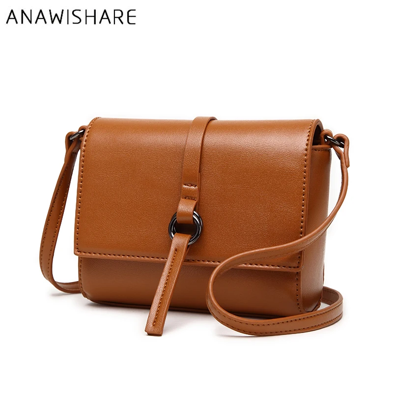 Женская сумка мессенджер ANAWISHARE Маленькая кожаная через плечо J888|leather shoulder bag|crossbody