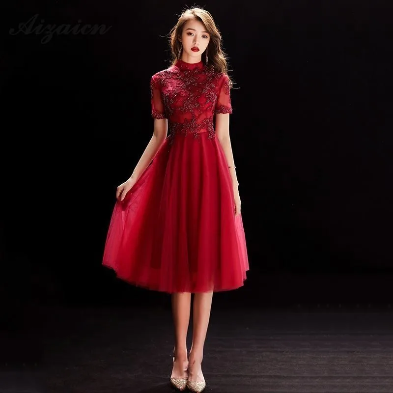 

Чино платье vestido de boda; Восточные tradicional платья Ципао красного цвета, кордон Qipao Rouge Chinoise восточные Femme Qi Pao