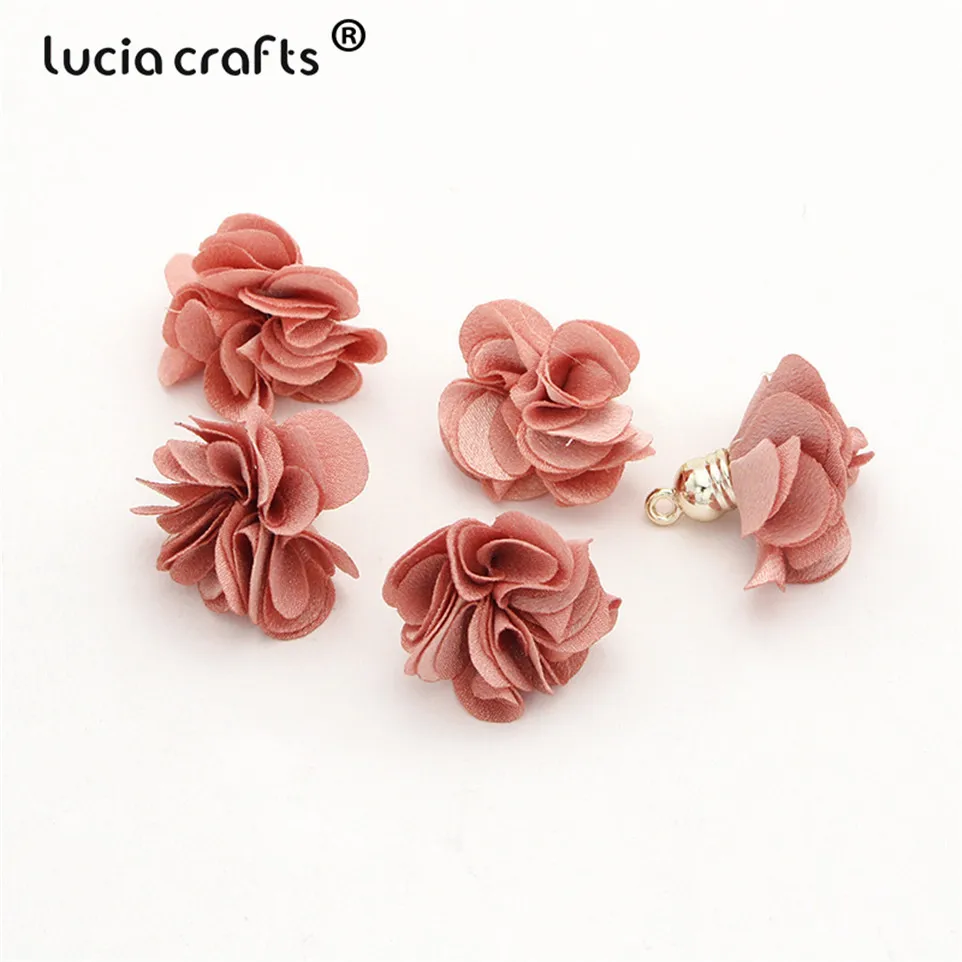 Lucia crafts приблизительно 25 мм много вариантов Цветы кисточки кулон для брелок изготовление сережек DIY аксессуары 5 шт/7 шт I0108