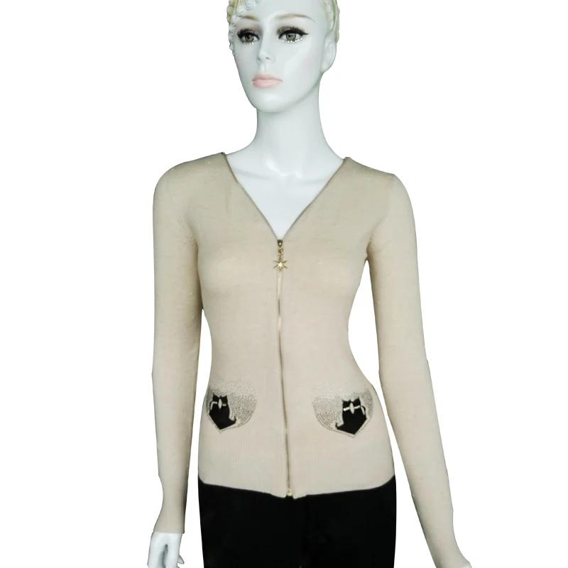 Гарантированный 100% высококачественный кардиган вязаный свитер женский