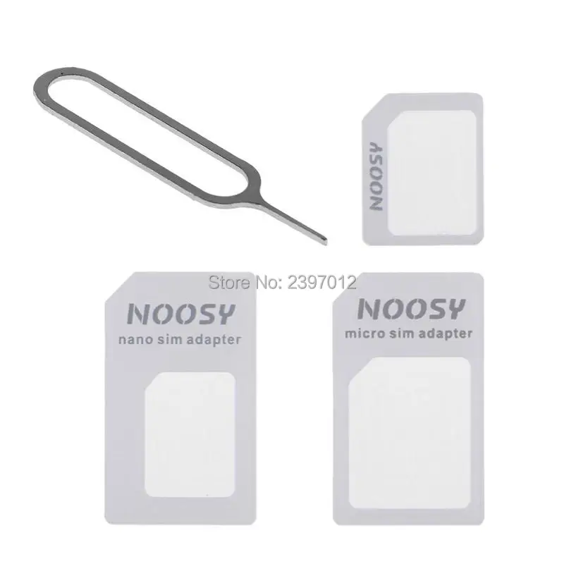 SZAICHGSI 4 в 1 Noosy Nano Micro SIM адаптер для извлечения карты iPhone 7 6 6s plus 5 5S 4s оптовая продажа