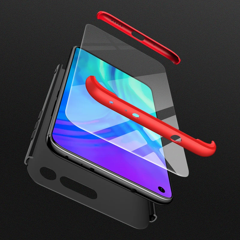 Роскошный чехол GKK для Huawei Honor V20 3 в 1 матовый Жесткий ПК цветной телефона деловом