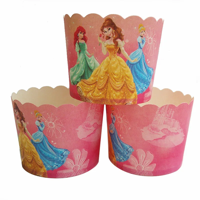 Большой размер Дисней розовый Минни Маус бумажный торт чашка для кекса поднос
