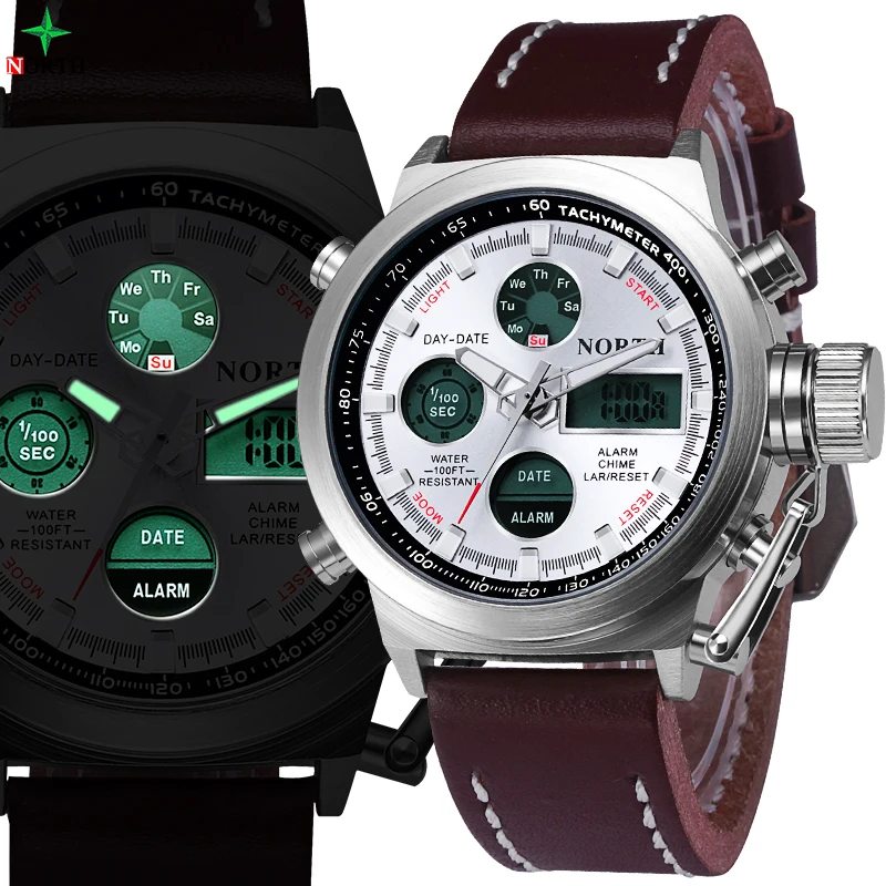 Мужские спортивные часы водостойкие военные светодио дный светодиодные