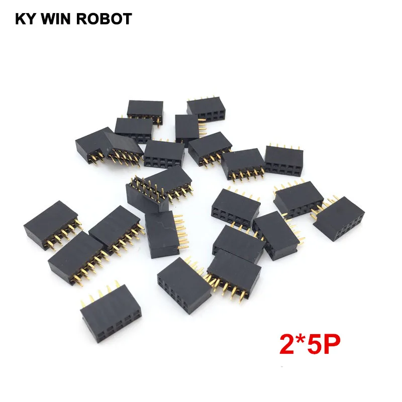 10 шт. шаг провода 2 54 мм 2*5p двойной прямой ряд Pin 5Pin гнездовой коннектор 2x5 иглы|strip