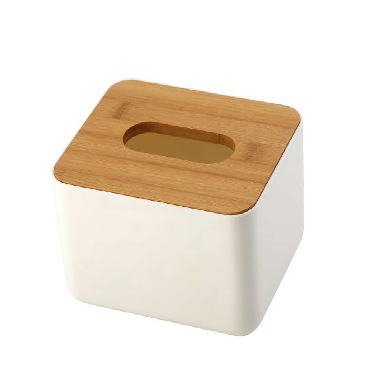 7 видов стилей съемный древесины бамбука крышка пластиковая коробка для салфеток