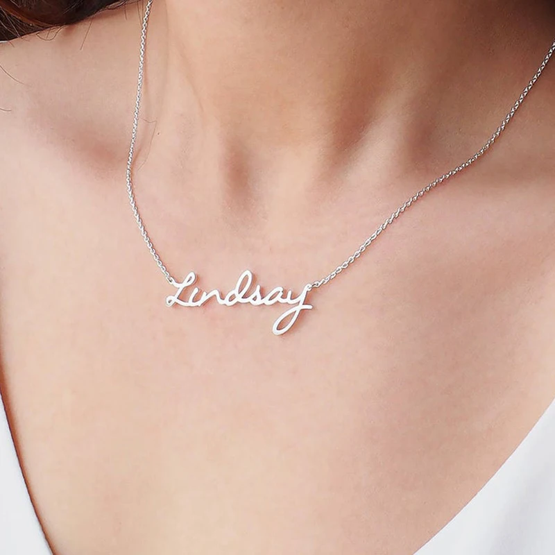 Любое индивидуальное ожерелье с именем клиента женское из нержавеющей стали