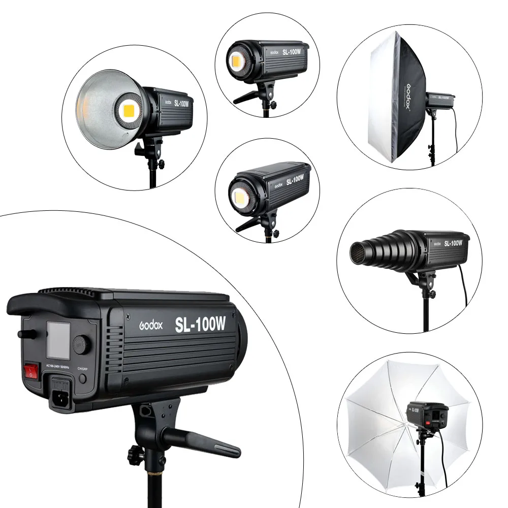 Godox SL 100W Светодиодная лампа для видеосъемки 100 Вт белые светодиодные лампы