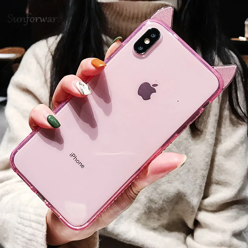 Милый чехол для телефона с кошкой iPhone X XS MAX XR Силиконовый Мягкий противоударный 6 S
