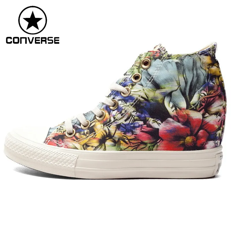 Converse Оригинальные кроссовки Для женщин высокие Скейтбординг обувь холщовые
