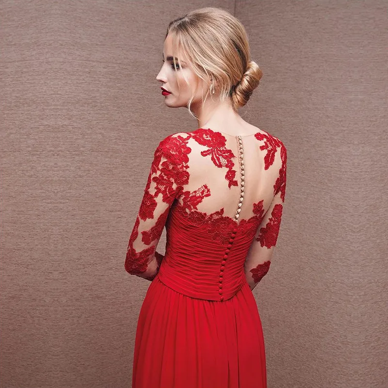 Шифоновое платье с V-образным вырезом и кружевной вышивкой а-силуэт аппликацией