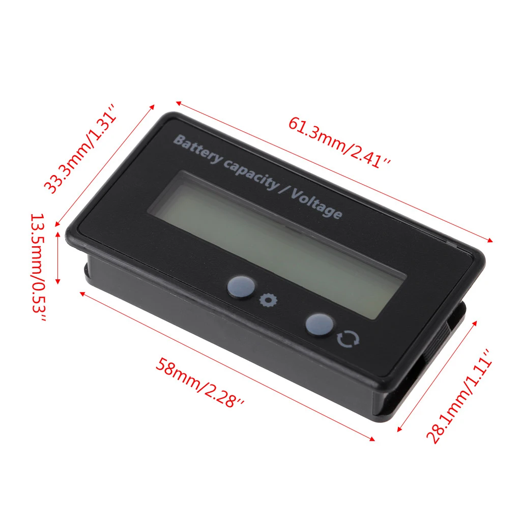 12V/24V/36V/48V ЖК дисплей свинцово кислотная литиевых Батарея Ёмкость вольтметр с