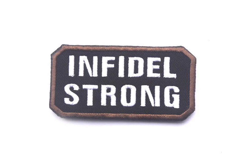 Infidel Strong black Инфидель сильный патч Мультикам лесной пустыни спецназ ACU Тактический инфидель арабский Morale МССБ CRUSADER нашивки - Цвет: Infidel Strong black