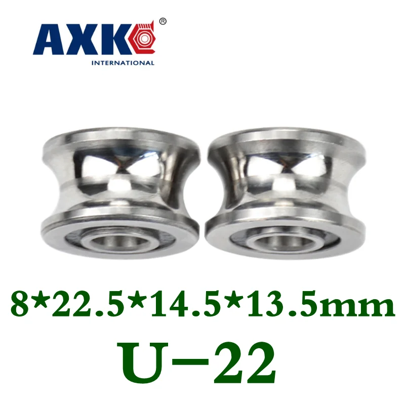 Axk 2 шт. U Groove шариковый подшипник направляющие роликовые подшипники U22 8*22 5*14 5*13 5 мм