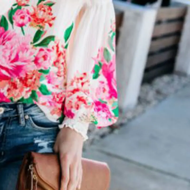 Осень 2019 повседневные Большие размеры Boho дорожные Женские топы и блузки летние