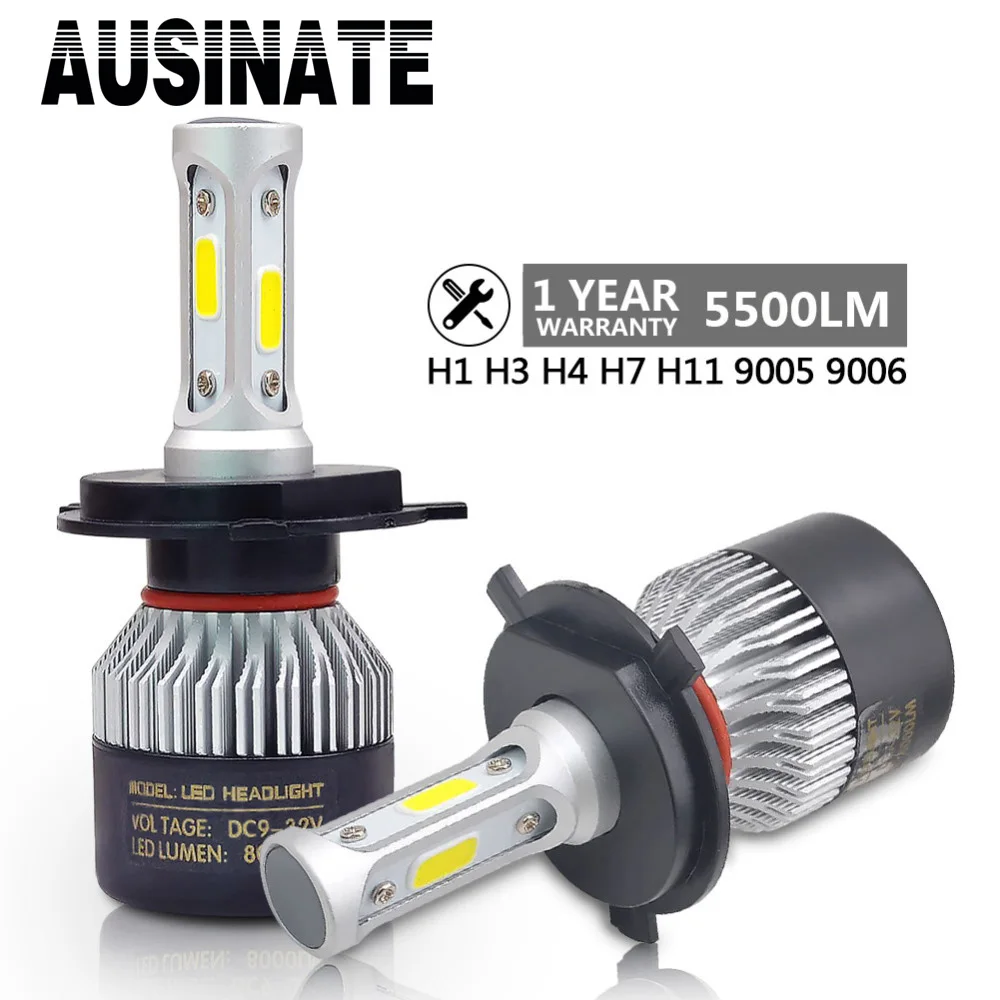 2 шт. H7 Led H4 H1 H3 H11 H8 H9 9005 HB3 9006 HB4 светодиодные Автомобильные фары автомобильные