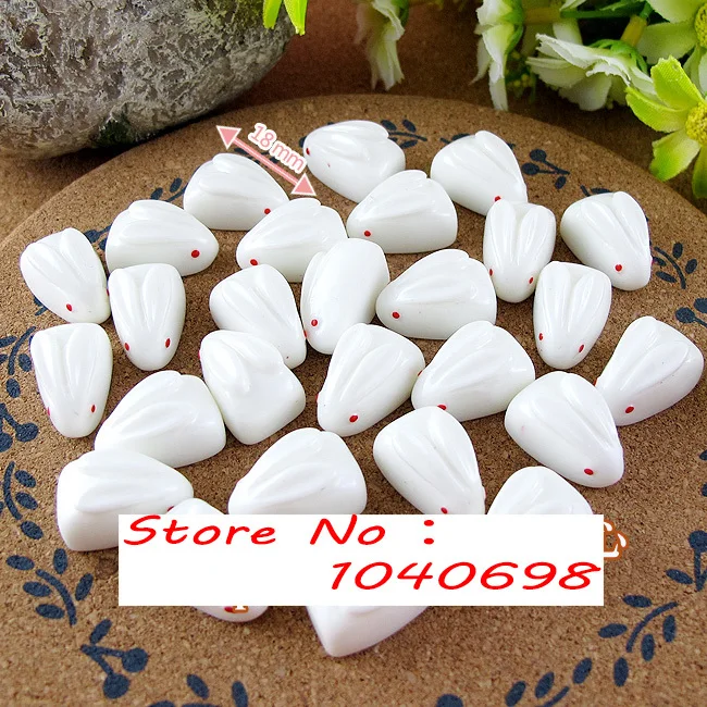 20 шт./лот луна кролик 18 мм плоской задней смолы каваи кабошон ремесла DIY