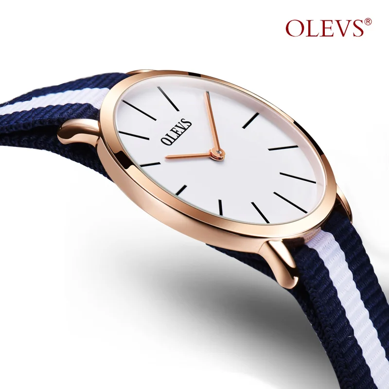Relojes Mujer модный нейлоновый ремень женские кварцевые часы тонкий Циферблат