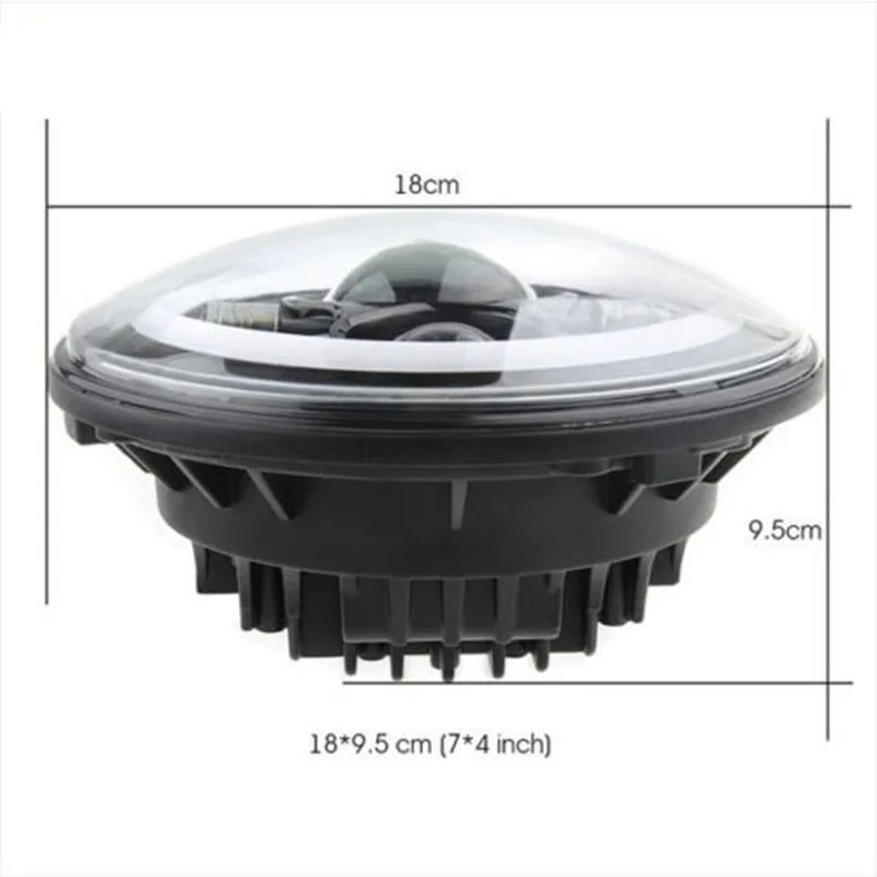 Круглый светодиодный фары Белый Halo Ring Angel Eyes Янтарный указатель поворота для Jeep
