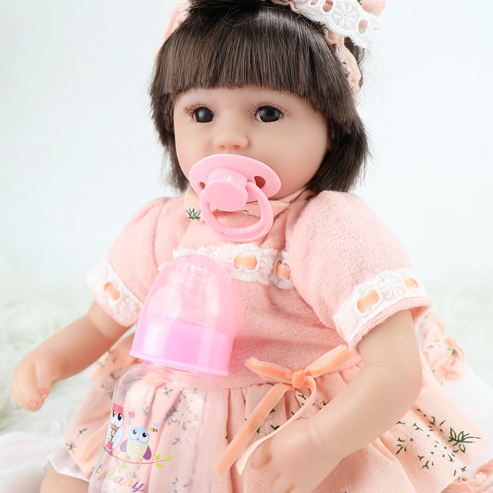 Пить молоко! 43 см мягкие силиконовые куклы reborn baby com corpo de для девочек menina surprise