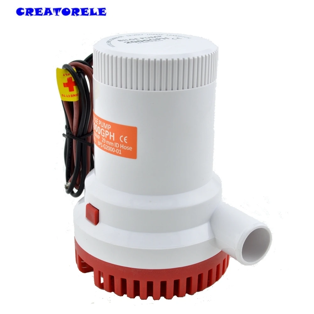 2000GPH 12 в водяной Трюмный насос погружной с высоким потоком морской Электрический