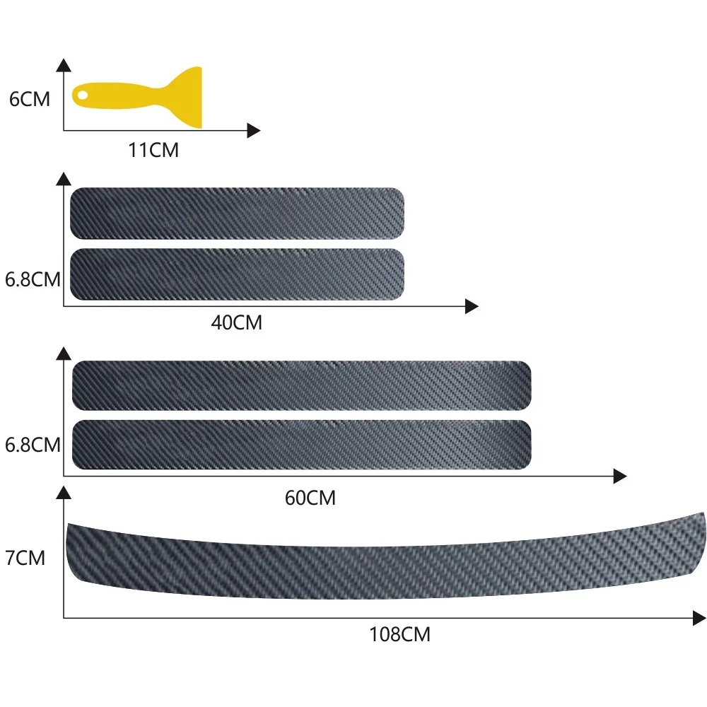 

Explosion Models Car Carbon Fiber Threshold Stickers Door Anti-scratch Strip Anti-kick Stickers Trunk Anti-scratch Stickers