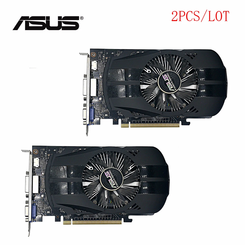 Б/у 2 шт./лот оригинальная Видеокарта ASUS GTX 750TI ГБ 100% бит GDDR5 для настольного ПК
