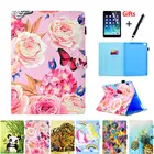 Чехол для Apple iPad 9,7 дюйма 5-го 6-го поколения 2018 2017 A1954, чехол для iPad Air 1 2, Модный чехол-подставка с рисунком + стилус + пленка