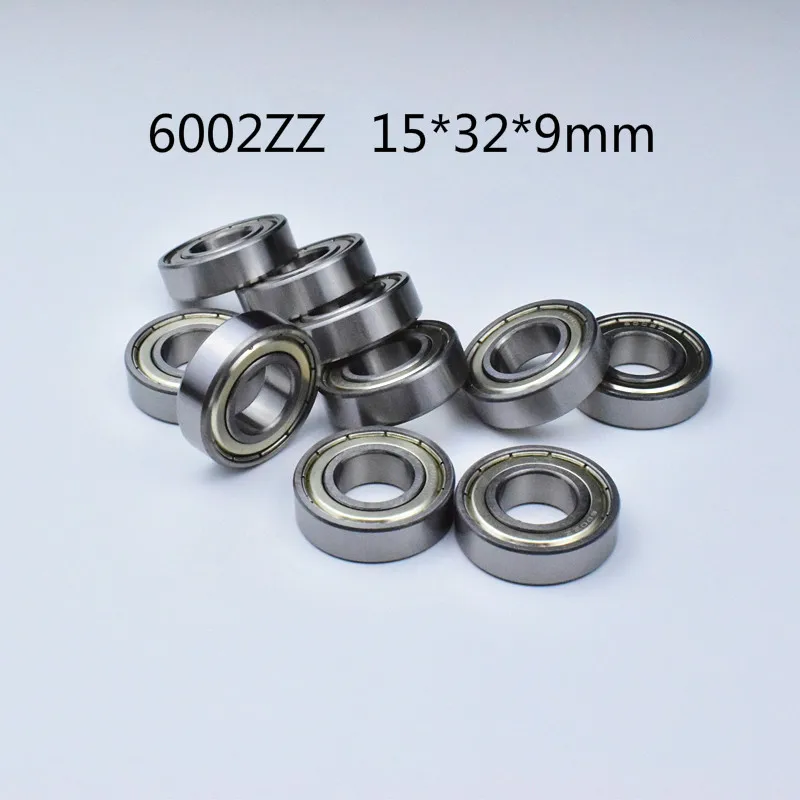 

6002ZZ 15*32*9mm 10Piece bearing metal sealing bearings 6002 6002Z 6002ZZ chrome steel deep groove bearing free shipping
