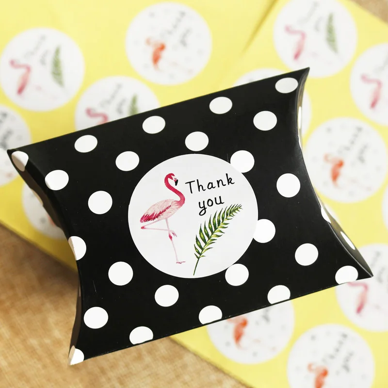 108pcs Thank You Seal Sticker Flamingo Sealing Label Paper Sticker Cake Packaging Baking Wedding Party DIY Gift Box Stickers