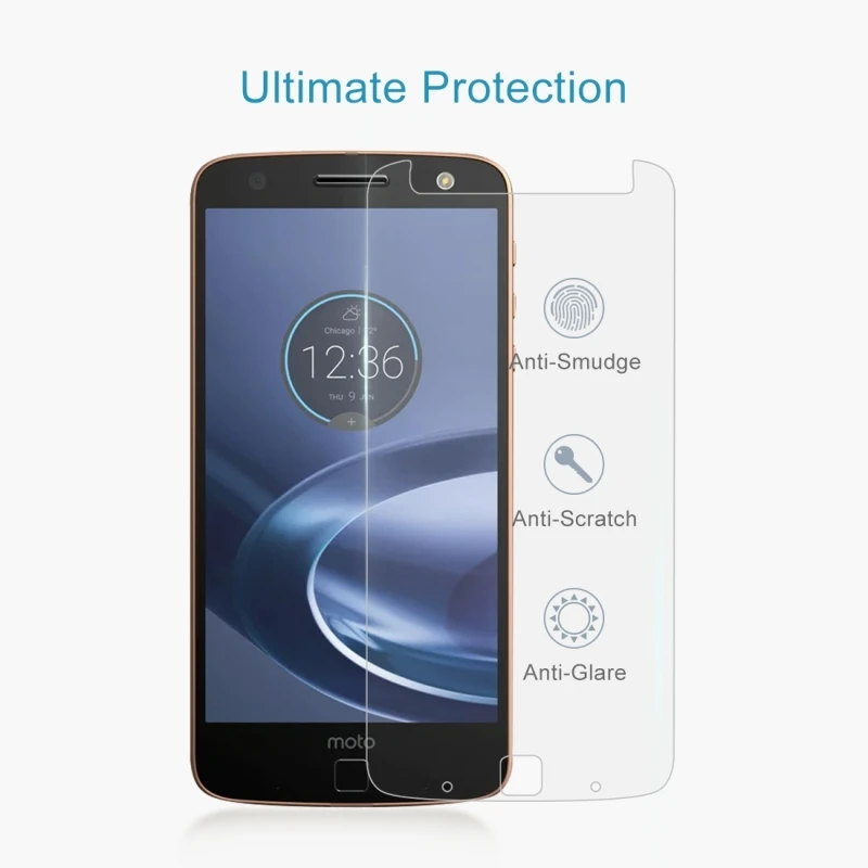 Для Motorola Moto Z Force 0 26 мм 9H твердость поверхности 2.5D полное взрывозащищенное