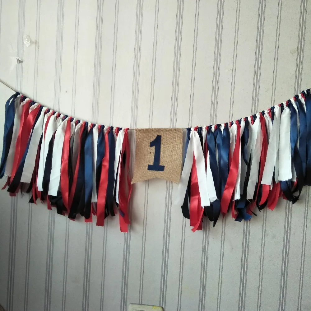 2017 Бесплатная доставка Капитан Америка Вдохновленный детский первый год Высокий стул Bunting Patriotic тематическая вечеринка P[ерсонализировать украшения на.
